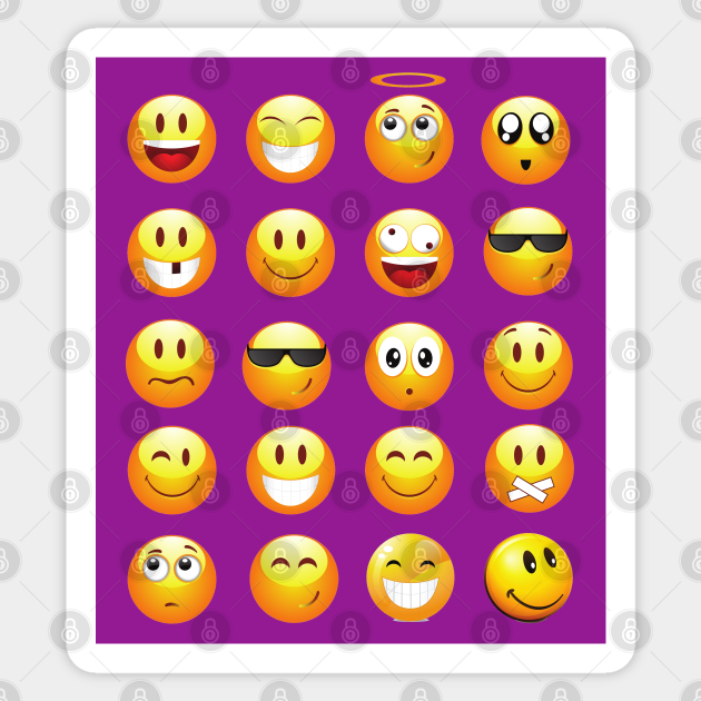 purple emojis Emoji Sticker TeePublic